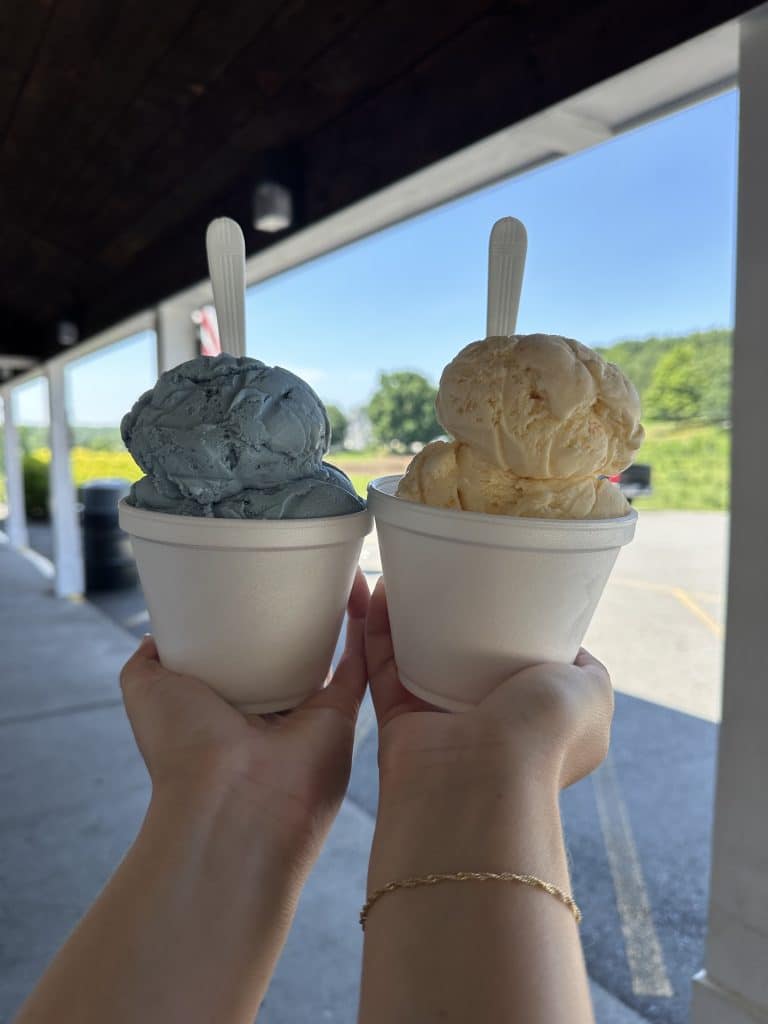 Lavender and Peach ice cream
